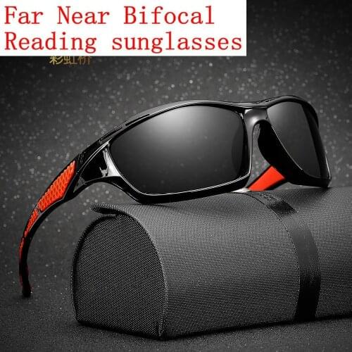 Square Bifocal Reading Glasses Sunglasses Men Women Diopter Multifoca Reading Presbyopic Male Anti-Fatigue Sports Sun Glass NX