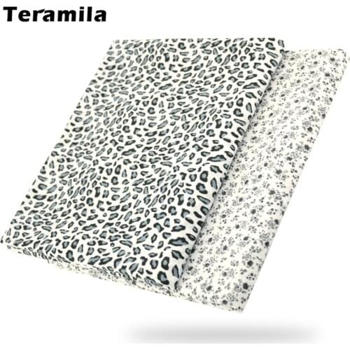 Leopard Printed 100% Black Cotton Fabric Tales Tissu Quilting Patchwork Sewing Dolls Toy Home Textile Stoffen Bedding Craft