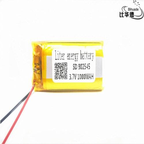Liter energy battery Good Qulity 3.7V,1000mAH,902545 Polymer lithium ion / Li-ion battery for TOY,POWER BANK,GPS,mp3,mp4
