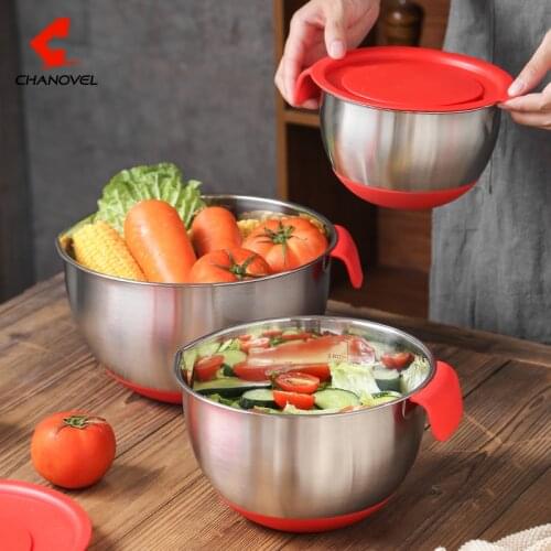 Ingredients Standby Bowls Mixing Bowl Stainless Steel DIY Cake Bread Salad Mixer Kitchen Cooking Tool With a cover with a planer