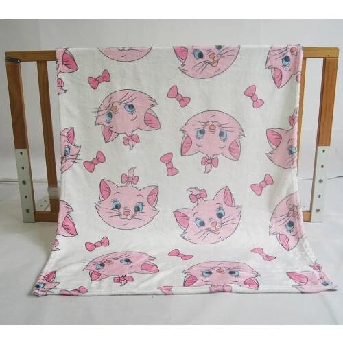 Real Photo Disney Cute Mary Cat Head Blanket Lightweight Flannel Summer Blanket Baby Child Gift 70cmx100cm