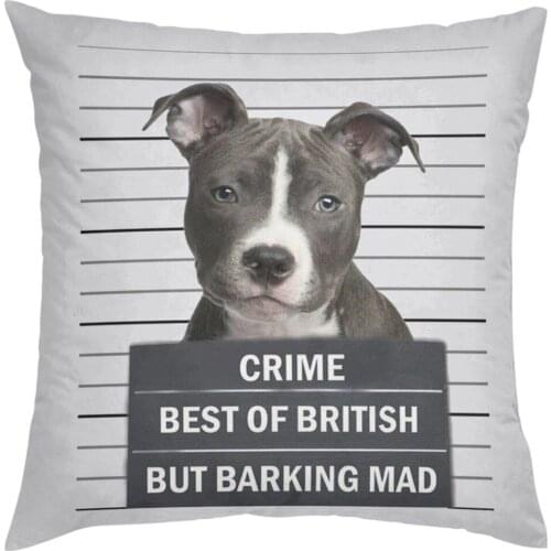 Novelty Staffordshire BullTerrier Pillow Case Bull Terrier Bad Dog Funny British Dogs Couch Two Sides