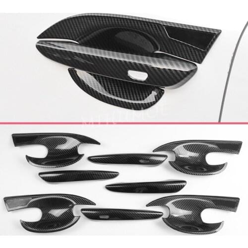 Carbon Fiber Keyless Door Handle Cover + Surrounds Trims For Mazda 3 Sedan (BP) 2019 2020 2021