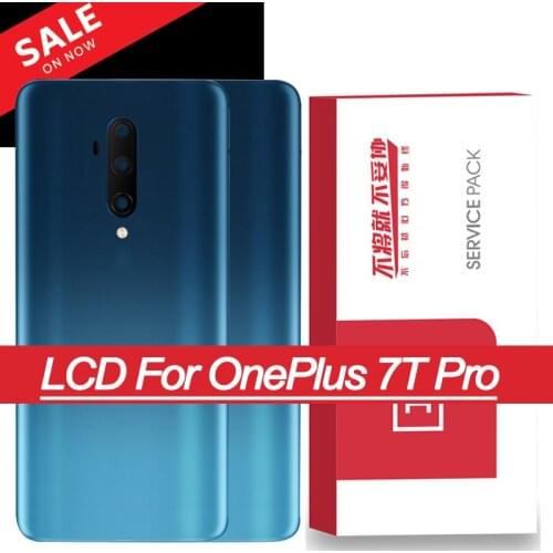 Original 1+7T Pro Back Housing Gray Battery cover for Oneplus 7T Pro Back Battery Cover Glass Lens repair Parts