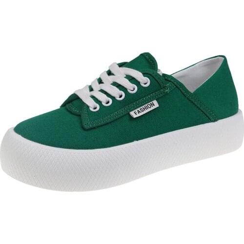 Thick soled canvas shoes 2021 spring new lace up doll bottom Plaid two wear small white shoes womens bread shoes