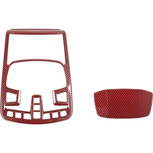 Front Reading Light Lamp Panel Trim Frame Cover For Ford F150 F-150 2015-2020 Accessories, ABS Red Carbon Fiber