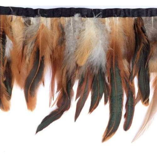 1-2yards Rooster natural Feathers for crafts Trims Fringe diy Pheasant decoration feathers for jewelry making needlework plumas