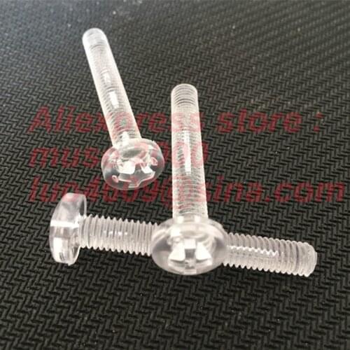 M2* 6 10 12 16mm Plastic screw,Transparent clear M2 Bolts,Round Head cross head drive,acrylic PC LED Lighting screw