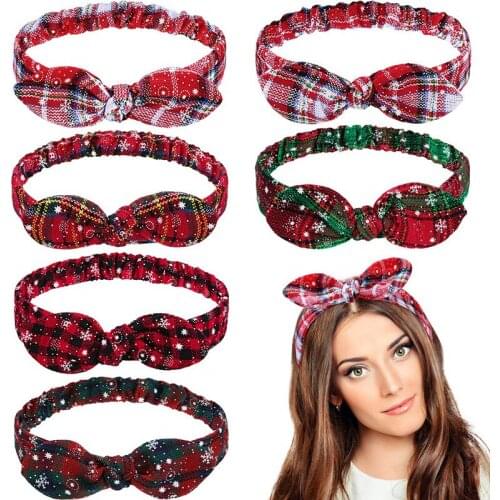 QKnotted Headband for Women Elastic 1Pcs Fashion Hair Accessories Korean Style Cute with Bunny Ears Christmas Gift Cloth