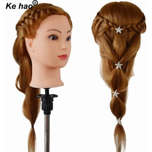 Professional Styling Head 100% Real Hair Gold Color 18inch Head Doll Good Quality Hairdressers Goods Mannequin For Hairstyles