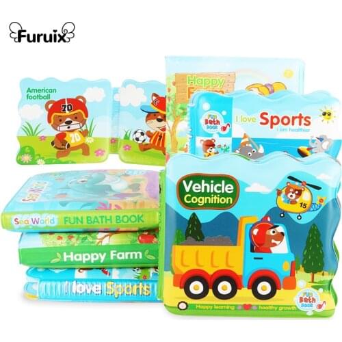 New Baby Education Toy Intelligence Development EVA Floating Cognize Book Pressable Bath Toy Book Childrens Educational Toys