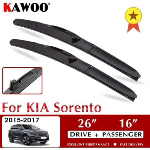 KAWOO Wiper Front Car Wiper Blades For KIA Sorento 2015-2017 Windshield Windscreen Front Window Accessories 26"+16" LHD RHD