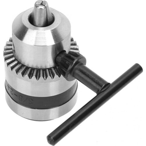 Light Wrench Key Type Drill Chuck 1.5-10mm Range 3/8-24UNF + 1/4 Hex Head 3/8 Thread Extension Rod