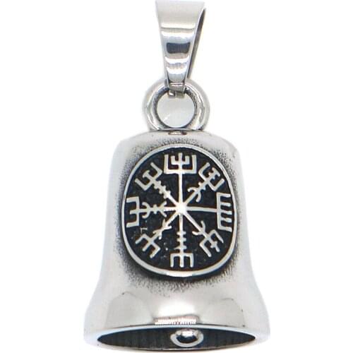 Unisex 316L Stainless Steel Newest Vikings Gloss Vintage Wheel Bell Amulet Pendant