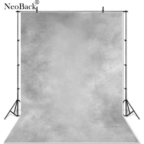 NeoBack 5X7ft Vinyl Cloth Misty Soft Grey Photographic Background Popular Portrait Photo Background Studio Photo Backdrops B1037