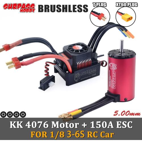 SURPASS HOBBY KK 4076 Waterproof Brushless Motor 150A ESC 3-6s for 1/8 RC Drift Car ARRMA Wltoys LOSI Kyosho Hobao HPI HSP