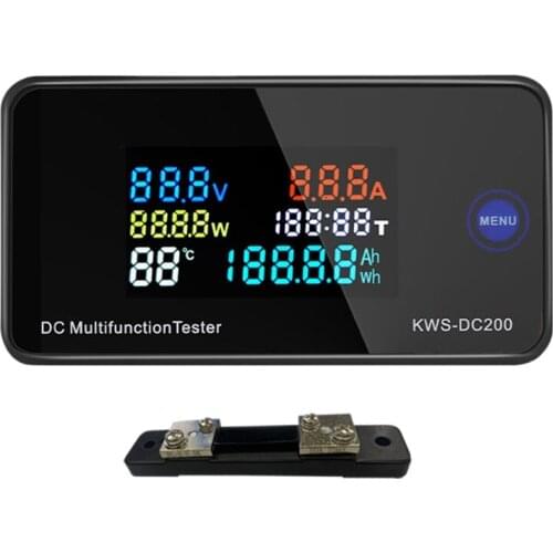Voltmeter Ammeter DC 0-200V KWS Power Energy Meter LCD Digital DC Wattmeter Electric Meter with Reset Function