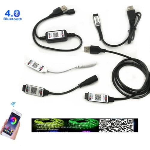 Wifi USB Mini RGB Bluetooth Controller DC 5V 12V 24V Mini Music Bluetooth Controller Light Strip Controller For RGB LED Strip