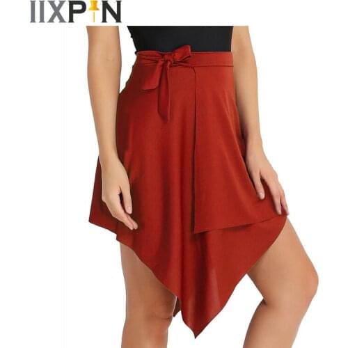IIXPIN Asymmetric Latin Dance Skirt For Women Professional Sumba Dancing Skirt Adult Cheap Stage Rumba Qia Qia Latin Dress Dance