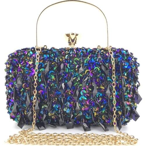 Women Totes Bags Luxury Clutch Crystal Handbags Evening Bags Sequins Wedding Bridal Purse Ladies Small Crossbody Shoulder Bags