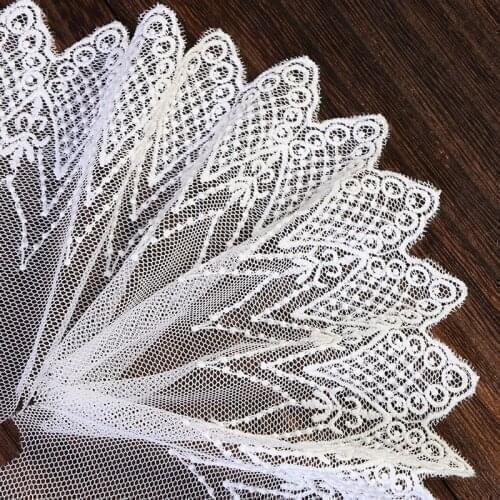 15Yards Soft White Vintage Embroidery Lace Trim 11cm Fabric Ribbon DIY Sewing Accessories for Bridal Veil