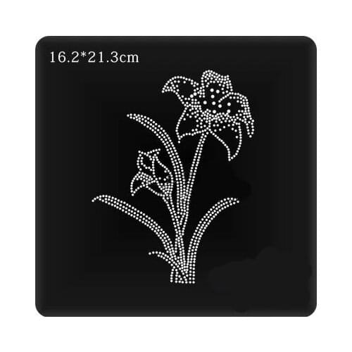 2pc/lot Flower iron on transfers motif hot fix rhinestone iron on crystal transfers design hot fix rhinestone patches