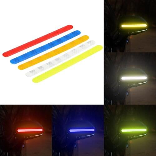 2PCS Strips Car Reflective Stickers Rear View Mirror Mouldings Door Decoration Fluorescent Warning Singal Truck Auto Accessories