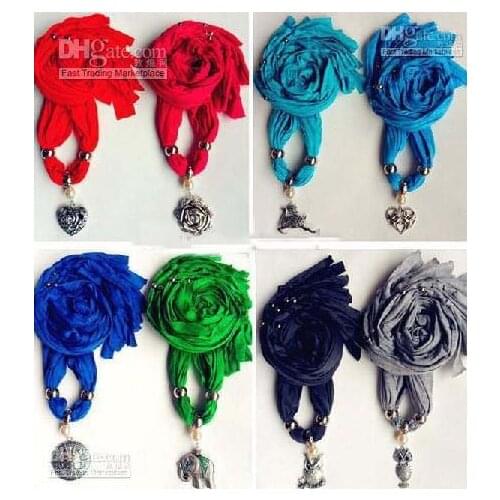 2013 Scarf jewelry Womens pendant scarves fashion Elegant Fringed design 12PCS