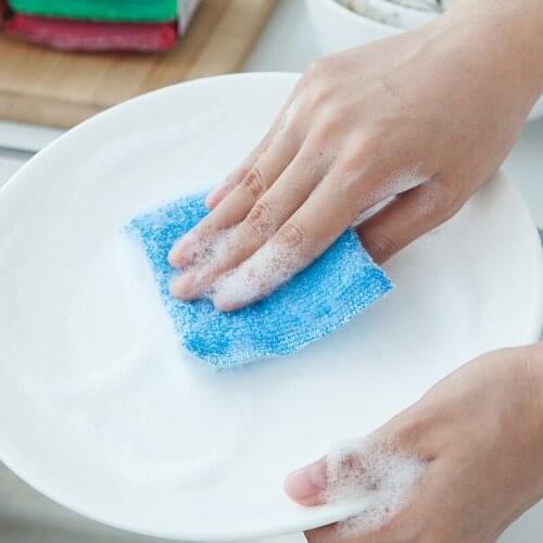 8/12/16Pcs Microfiber Scrub Sponges for Dishwashing Kitchen Bathroom Rust Removing Cleaning Cloth Magic Sponge Eraser Dropship