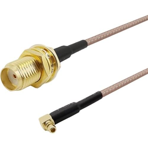 ALLISHOP RF MMCX Male Right Angle Switch SMA Female Pigtail Cable RG178 SMA Jack to MMCX Plug Connector Cable SMA to MMCX Cable