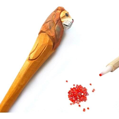 Diamond Painting Point Drill Pen for Round Square Rhinestones Animal Lion Cross Stitch Embroidery Accessory Mosaic Tool Pens