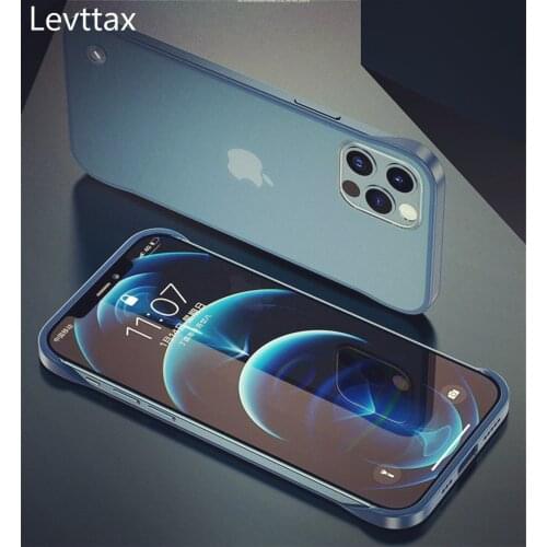 For iphone 12 Frameless Ultra Thin Matte Case For iPhone 12 Mini 11 Pro X XR XS Max 7 8 6S Plus SE 2020 Transparent Hard PC Ring