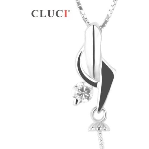 CLUCI Silver 925 Twised Charmd Pendant Gift for Women Sterling Silver Zircon Pendant Jewelry SP125SB