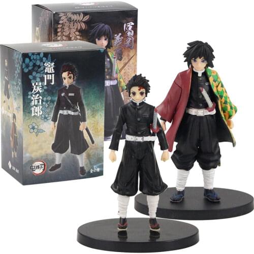 16-18cm Demon Slayer Kimetsu no Yaiba Kamado Tanjirou Tomioka Giyuu PVC Action Figure Collection Model Toys