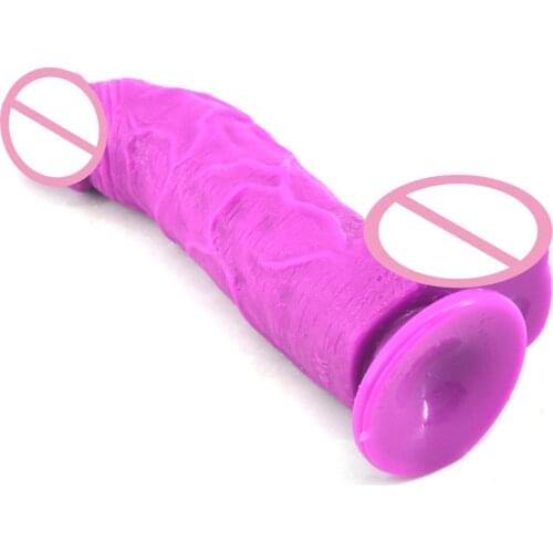 FAAK Erotic Curved Glans Big Dildo Long Anal Plug Realistic Dildo With Suction Cup Female Masturbation Orgasm Sex Toys for Women