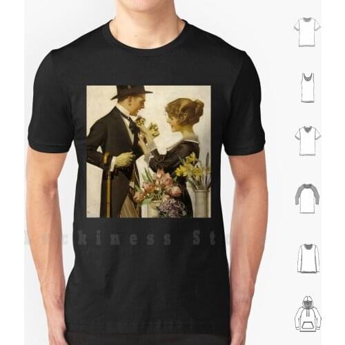 The Florist , 1920 Joseph Christian Leyendecker T Shirt Big Size 100% Cotton Joseph Christian Leyendecker Joseph Christian