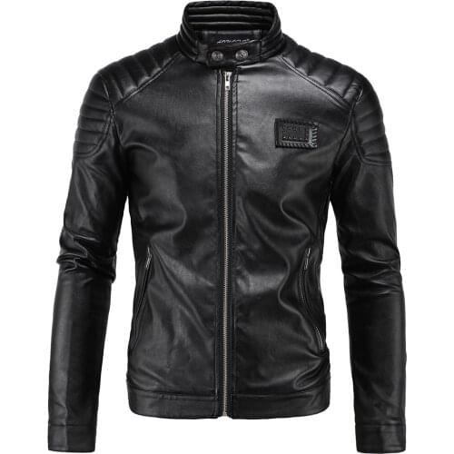 Quality Brand Motorcycle Outerwear Leather Jacket , Mens Coat Jaqueta De Couro Masculina , Mens Leather Jackets Coats