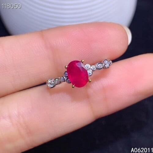 KJJEAXCMY fine jewelry natural Ruby 925 sterling silver classic new adjustable gemstone women ring support test hot selling