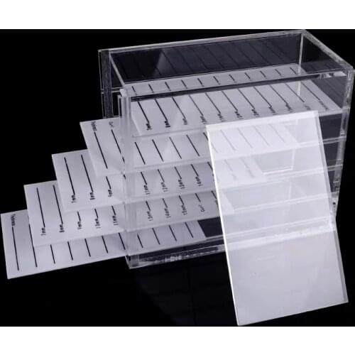 False Eyelashes Storage Box 5 Layers Transparent Eyelash Extension Organizer Acrylic Lash Plate Storage Organizer Holder Eyelash