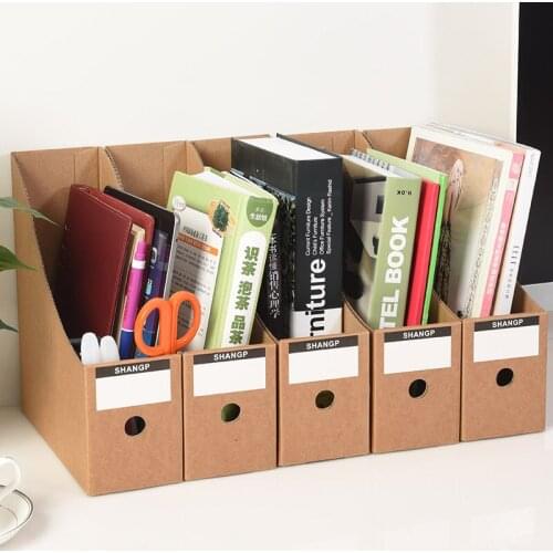Creative Kraft Paper Files Books Storage Box Multifunction Document Home Office Desktop Cosmetic Storage Box