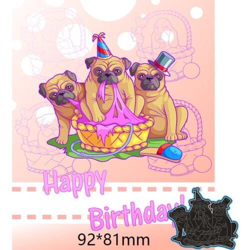 Metal Cutting Dies 3pcs Dogs For Card DIY Scrapbooking stencil Paper Craft Album template Dies 92*81mm