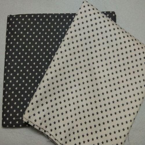 Fashion 50x160cm Classic Grey Beige Fivestar Printed Cotton Fabric For DIY sewing Doll Cloth bedding quilting Decoration