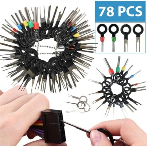78PCS Terminal Ejector Kit Tools Wire Connector Extractor Automotive Terminal Wire Terminal Removal Tool Car Pin Kit