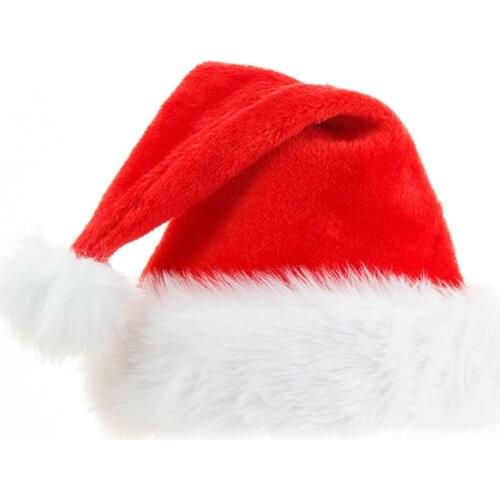 Navidad New Year Thick Plush Christmas Hat Kids Christmas Decorations For Adult Children Home Santa Claus Gift Warm Winter