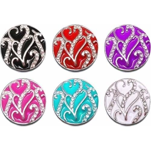 Wholesale 049 Love 18mm metal button for snap button Bracelet Necklace Jewelry For Women Silver jewelry Findings