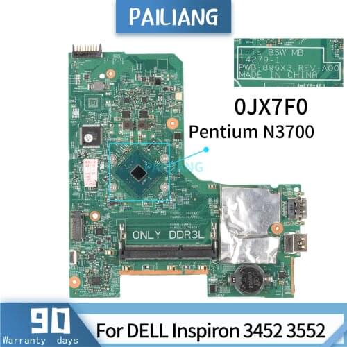 PAILIANG Laptop motherboard For DELL Inspiron 3452 3552 CN-0V0D1T 0V0D1T 14279-1 Mainboard Core SR2KL Pentium N3710 TESTED DDR4