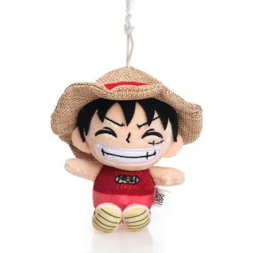 10 Pcs/Lot Anime Piece Plush Pendant Toy Luffy Chopper Zoro OP Cute Soft Stuffed Keychain Doll Fans Gift
