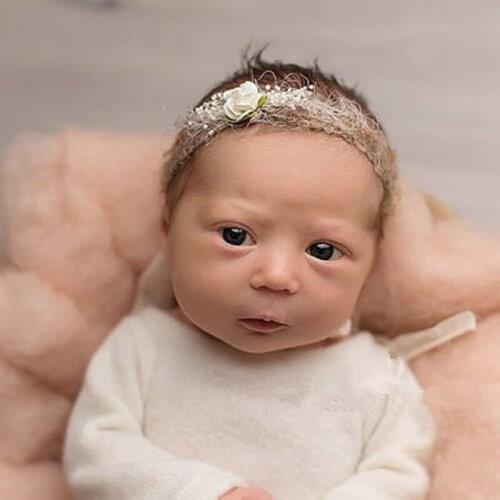 Newborn photography props flower headband baby girl headwear cured hay headdress