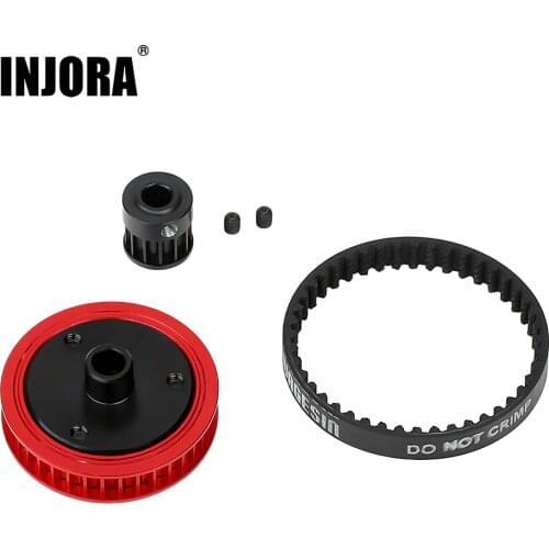 INJORA 3.2/5.0 Belt Drive Transmission Gears System for 1/10 RC Car Crawler Axial SCX10 & SCX10 II 90046 Upgrade DIY Parts