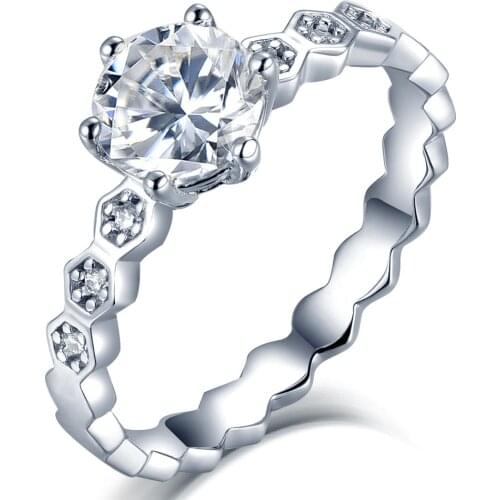 Luxury Wedding Ring 100% 925 Sterling Silver Ring Noble Moissanite Rings Jewelry Accessories Gift For Women Girl Lady Party